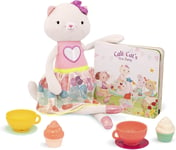 B.Toys Kids Tea Party Toy Set With 15" Plush Cali Cat Doll Book Cups & Play Food