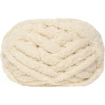 2 st Chunky Knit Chenille Garn för Hand Stickning Filtar, Super Mjuk Stor Jumbo Filt Garn (Beige)