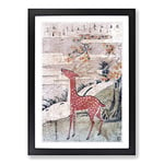 Big Box Art The Cry of The Stag by Harunobu Suzuki Framed Wall Art Picture Print Ready to Hang, Black A2 (62 x 45 cm)