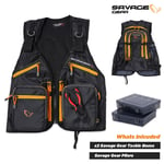 Savage Gear Pro-Tact Spinning Fishing Vest - Pliers & 2 Tackle Boxes Included