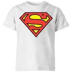 DC Originals Official Superman Shield Kids' T-Shirt - White - 7-8 Years - White