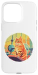 iPhone 15 Pro Max Cute Fit Orange Cat Sitting on Gym Lifting Bench Case