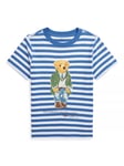 Ralph Lauren Kids' Polo Paris Bear Stripe T-Shirt, Blue/Multi