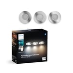 Philips Hue White Ambiance Adore recessed Spot, Round, Aluminium, 3-Pack