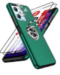 LeYi Coque pour Xiaomi Poco X5 5G/Redmi Note 12 5G(Pas 4G) avec 2 Verre Trempé Vitre Protection, 2 Protection Camera et Anneau Telephone, Militaire PC et TPU Silicone Etui Antichoc Housse - Vert