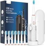 Sonic Electric Toothbrush for Adults and Kids - Sonic Toothbrushes with 8 Tooth Brush Replacement Head and 5 Brushing Modes, 120 Days of Use with 3-Hour Fast Charge, 2 Minute Smart Timer