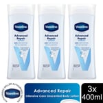 Vaseline Advanced Repair Body Lotion, Intensive Care, 3 Pack, 400ml