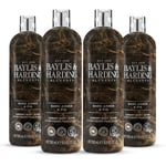 Baylis & Harding Elements Dark Amber & Fig Luxury Body Wash, 500 ml (Pack of 4) - Vegan Friendly