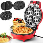 SUPERLEX 3-in-1 Waffle Maker Set, Electric Snack Maker with Changeable Plates for Belgian Waffle Donut Cake, Omelette, Grill for Snack, Food, Desserts, Waffles, Sandwiches, Family