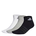 adidas Mixte Calze Basse Think Linear Set Di 6 Socks, medium grey heather/white/black, S EU