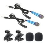 Mini Microphone Portable Vocal Microphone Blue with Mic Stand, Cover 2Pcs