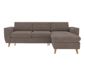 Canapé d'angle convertible méridienne réversible LAGO tissu Apache taupe 13