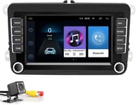 Bluetooth Autoradio 2 Din 7 ""Lecteur multimédia multimédia pour Voiture Android 8.1 Auto Radio de Navigation stéréo pour WiFi GPS pour Skoda V/W Passat B6 Polo Golf(Q1253)