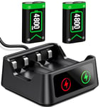 HEYLICOOL Controller Battery Pack for Xbox Series X|S/Xbox One, Rechargeable Battery Pack with Xbox One Charger, 2 * 4800mWh Battery for Xbox Series X|S/Xbox One/Xbox One S/X/Xbox One Elite