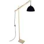 Lampadaires Tosel  lampadaire liseuse articulé bois naturel et noir