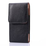 Vertical Leather Belt Clip Holster Pouch Case For iPhone 11 Pro Max/XS Max/6 Plus, Carrying Sleeve for Samsung Galaxy A20,A30,A50,A50S,A60, For BlackBerry Priv,KEY2 Black