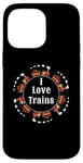 Coque pour iPhone 14 Pro Max I Love Trains Train Track Jouet électrique Train Train Tee