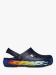 Crocs Kids' Crocband Flame Clogs, Navy/Multi