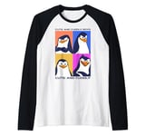 Madagascar Penguins Cute And Cuddly Text Poster Raglan Baseball Tee