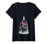 Disney Beauty And The Beast Rose In Glass T-Shirt avec Col en V