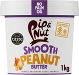 Pip & Nut Smooth Peanut Butter 1kg - Natural, No Palm Oil, Vegan