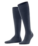 FALKE Men's Airport M KH Wool Cotton Long Plain 1 Pair Knee-High Socks, Blue (Dark Blue Melange 6688), 10-11