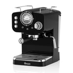 Swan Retro 1.2 Litre Pump Espresso Coffee Machine 1100 W Black - SK22110BN