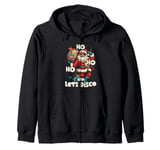 Let's Disco Party Groovy Santa Retro 70s Funky Disco Zip Hoodie