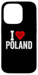 iPhone 14 Pro Funny Design Retro I Love Poland with a Red Heart Case