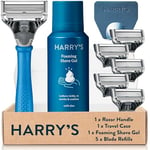 Harry's Men's Razor Set, Razor + 5 Razor Blades + Shaving Cream, Harry's Razor Blade Refills use 5 Blade Design for Smoother Shaving, Travel Size Men's Shave Cream Formulated with Aloe