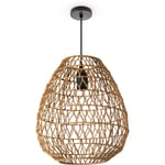 Paco Home Suspension Bambou Salle À Manger Lampe En Osier Suspendue Papier Osier Boho E27 Nature (Ø30cm), Lampe à suspension - Type 2