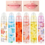 AOOWU 6 Pcs Hydrating Lip Oil Set, Floral-Flavored Plumping Lip Oil, Long Lasting Lip Glow Balm Lip Care, Transparent Moisturizing No-Sticky Lip Gloss, Hydrating Lip Gloss Tint Lipstick for Women