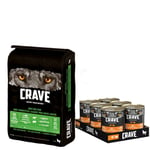 11,5 kg Crave Adult torrfoder + 6 x 400 g Adult våtfoder till sparpris! - 11,5 kg Lamb & Beef + 6 x 400 g Chicken & Turkey