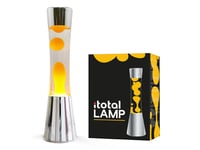 iTotal - Lava Lamp with Silver Base, See-through Liquid and Orange Wax - Orange - 40 cm