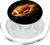 Football américain en feu et flammes pour les amateurs de sport PopSockets PopGrip pour MagSafe