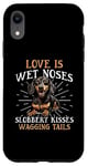 Coque pour iPhone XR Teckel blaireau wiener saucisse chien Love is wet nezes