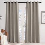 KGORGE Rideau Occultant - Rideaux Isolation Thermique Anti Froid/Lumiere pour Fenêtre, Rideau Decoration de Cuisine Salon Masion Chambre Design Moderne, 140x220cm, Sable, 2 Panneaux