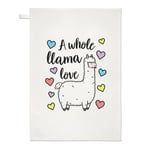 A Whole Llama Love Tea Towel Dish Cloth Valentines Wife Girlfriend Boyfriend