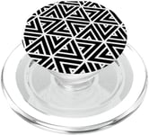 White Black Contrast Triangles Hexagons Geometric Pattern PopSockets PopGrip pour MagSafe