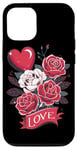 Coque pour iPhone 12/12 Pro Love Heart And Roses Présentoir floral romantique