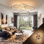 Plafonnier led pour salon - Design moderne - Anneaux - Blanc chaud - 3000 k - 41 w - 3 ampoules en fer et aluminium - Lampe de bureau - Lampe de