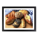 Big Box Art Bakery Bread Rolls (2) Framed Wall Art Picture Print Ready to Hang, Oak A2 (62 x 45 cm)