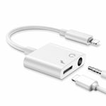 2in1 Adapter Splitter Audio Earphone AUX Charger for iPhone 7 8 11 12 X XS XR UK