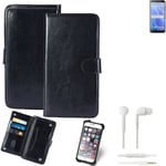 CASE FOR HTC Desire 12s FAUX LEATHER + EARPHONES PROTECTION WALLET BOOK FLIP MAG