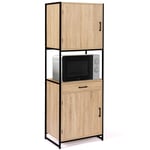 Buffet de cuisine 60 CM DETROIT meuble 2 portes design industriel + tiroir