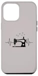 Coque pour iPhone 12 Pro Max Heartbeat Line Art Machine à coudre