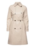 Leather-Effect Trench Coat Cream Mango