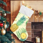 Julklapp, Personliga Julklappsstrumpor 2-pack Ananas Tropiska Blad Blommor 45,7 cm Julstrumpor Hängande Ornament Eldstad för B