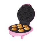 Global Gizmos 35580 Mini Doughnut Maker/Easy Clean Non-Stick Plates/Cool Touch Handle/Makes 7 Mini Donuts/Unique Thermostatic Design Prevents Overcooking/Pink