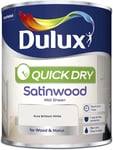 Dulux Quick Dry Satinwood Paint For Wood And Metal Pure Brilliant White 750ml